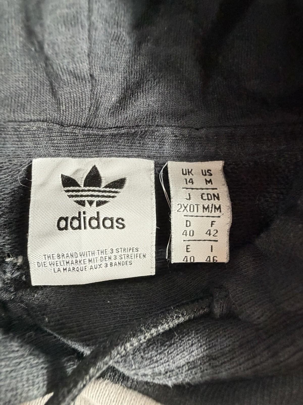 Adidas Originals Cropped Hoodie Women’s M Black White Colorblock Trefoil thumbnail 5