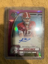 Austin Mack 2024 Bowman U Chrome Fuchsia Refractor Auto 43 /150 RC Alabama Tide