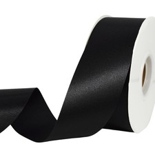 Satin Ribbon 1-1/2 Inch x 50 Yards Black Single Face Polyester Gift Wrapping