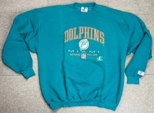 Logo Athletic Vintage NFL Embroidered Miami Dolphins Sweatshirt Size XL