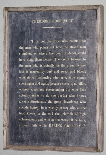 Sugarboo & Co Theodore Roosevelt The Man in the Arena Framed Gray BarnWood 17x25 - Picture 8 of 11