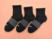 3 Pairs Bombas Women's Quarter socks Size Medium 8-10.5 black
