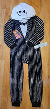 NEW The Nightmare Before Christmas Jack Kid's Small Hooded Union Suit Pajamas