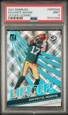 2021 Panini Donruss Liftoff! #OFFDAD Davante Adams Liftoff!-Cosmic PSA 9 #/100