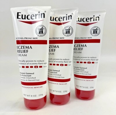 Eucerin Eczema Relief Body Cream for Dry Skin Unscented 8 oz / 226 g (3 PACK)
