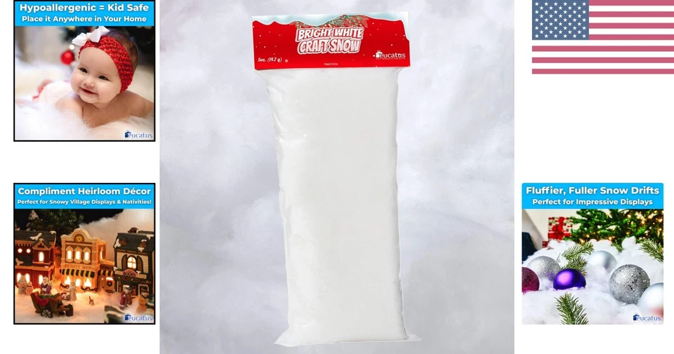 1 Pack of 15 sqft Mess-Free Hypoallergenic Snow - Perfect for Christmas Decor - Image 2 of 4