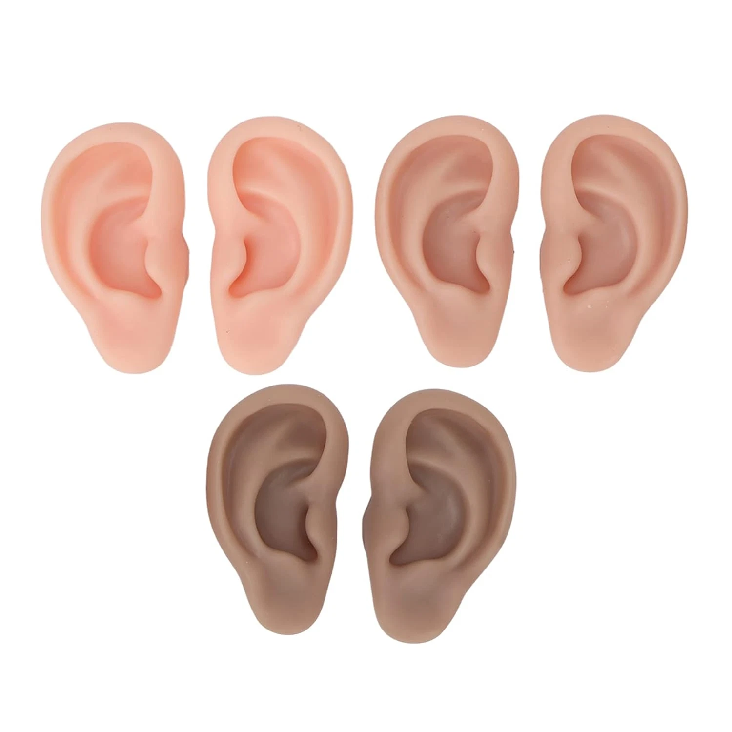 6 Pairs Silicone Ear Model for Piercing Practice - Soft Flexible Reusable Fake E image 2