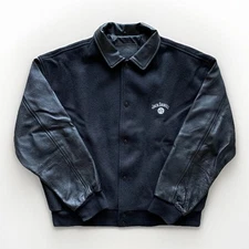 🥃JACK DANIELS Vintage Bomber JACKET Leather/Wool OLD NO 7 Tennessee Whiskey NEW