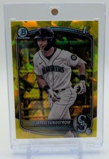 2025 Bowman Sapphire Jared Sundstrom Chrome Yellow Refractor /75 1st Prospect
