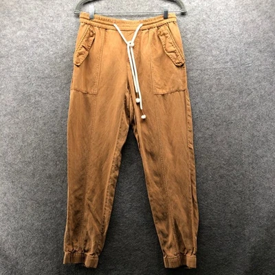 C&C California Linen Blend Jogger Pants Womens Small Tan Camel Travel Cargo - Image 1 of 4