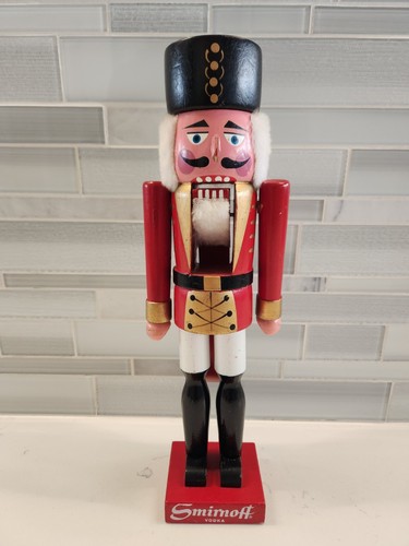 Vintage 1987 Smirnoff Vodka Full Size Nutcracker Solider Christmas Decor Promo