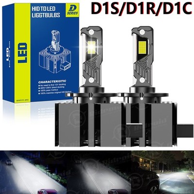 D1S D1R LED Headlight Bulbs High Low Beam 120W 6500K White HID Xenon Replace