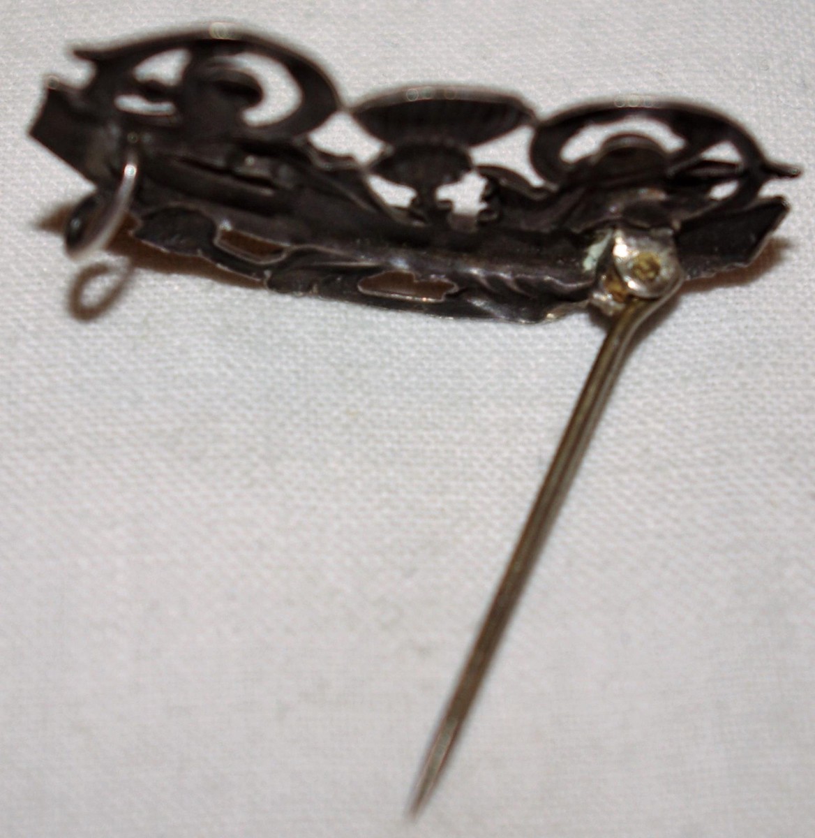 BROCHE ANCIENNE En ARGENT MASSIF - Art Nouveau Chardon - Pont-Audemer Circa 1900 - Très Bon État