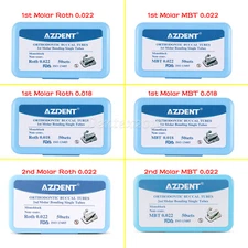 50Sets Dental Orthodontic Buccal Tube 1st 2nd Molar Tube Roth MBT 022/018 AZDENT