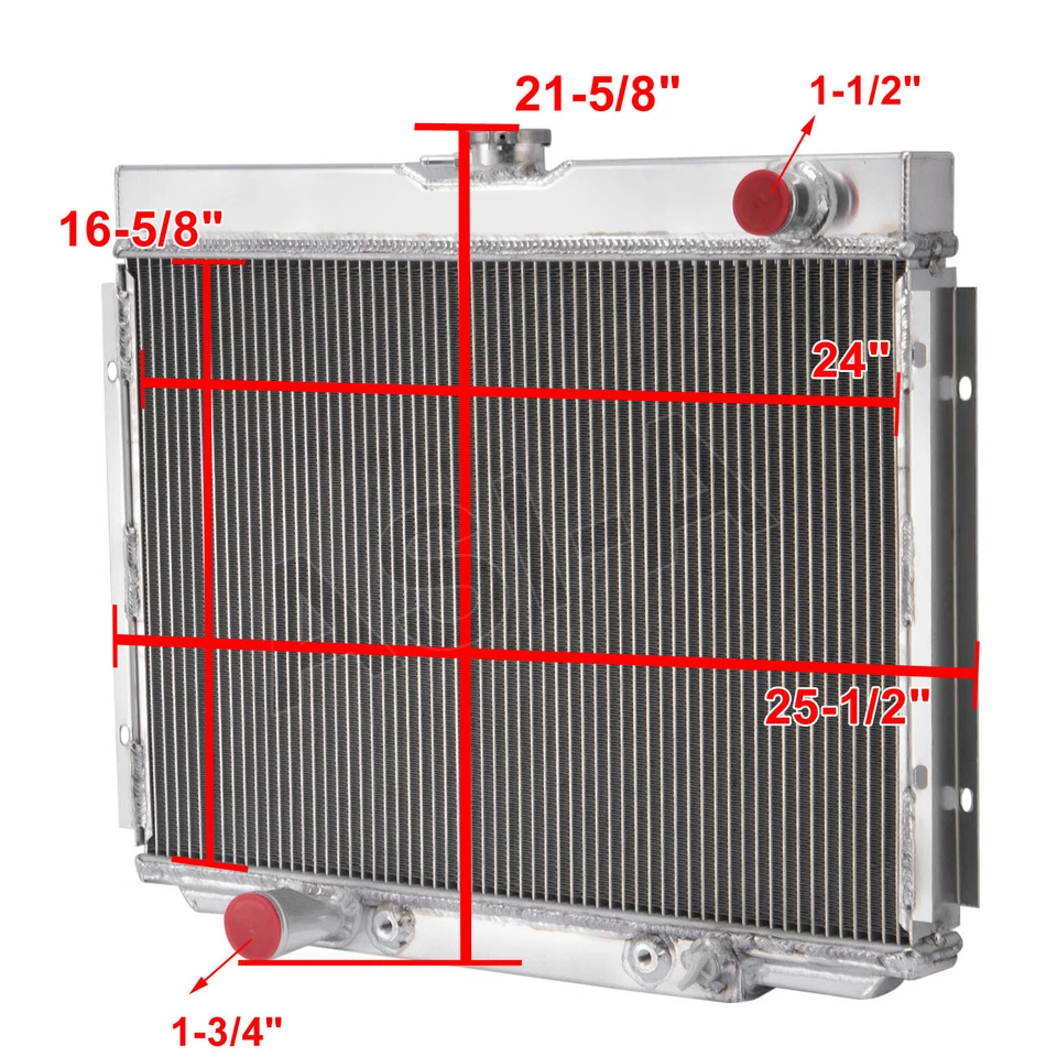 3 Row Radiator&Shroud Fan For 67-70,69 Ford Mustang Fairlane Ranchero/Mercury V8 - Image 3 of 4