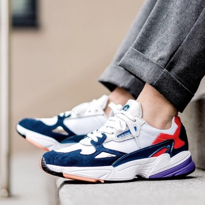 adidas falcon white and navy