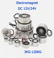 DC12V/24V Electromagnet Electro Magnet Solenoid Sucker Suction 3KG-120KG
