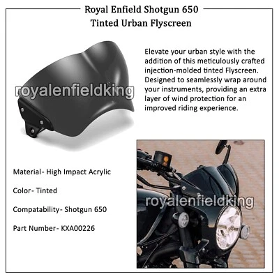 Véritable Royal Enfield Shotgun 650 "Écran De Protection Tinté Urbain" - Photo 1/4
