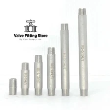 1/4" inch Long PIPE NIPPLE NPT Stainless Steel 316 ALL Length Barrel Nipple MNPT