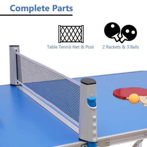 Mesa de Ping Pong Plegable con Red Interior Exterior Mesa de Tenis Ping Pong Plegable - Imagen 6 de 23