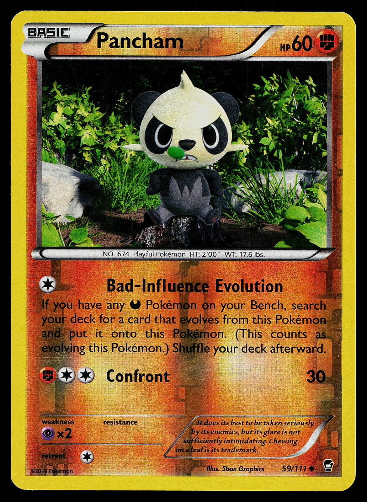 Pokemon XY - Furious Fists 59/111 Pancham Reverse Holo