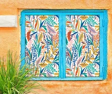 3D Color Leaves A89 Window Film Print Sticker Cling Stained Glass UV Sinsin