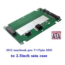 2.5" SATA 22pin to Macbook 2012 Retina Pro A1425 A1398 MC975 17 7pin SSD Case