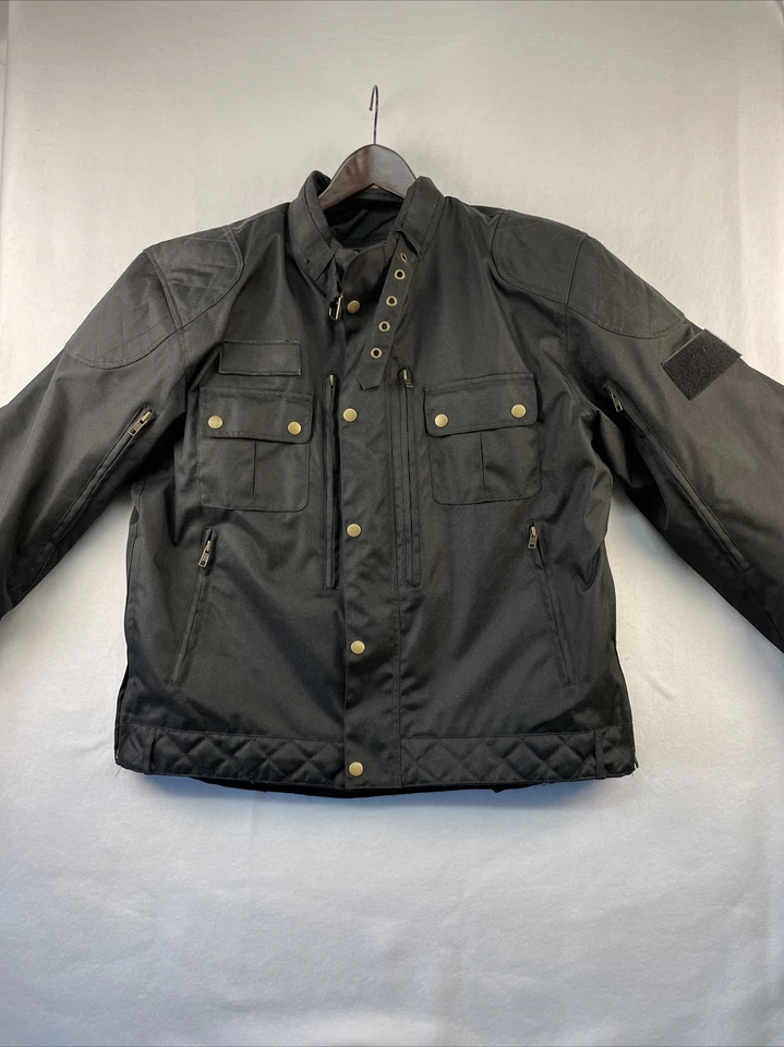 Chaqueta de piloto vintage para adulto XL negra acolchada abrigo de motocicleta para hombre Foto 2 de 4