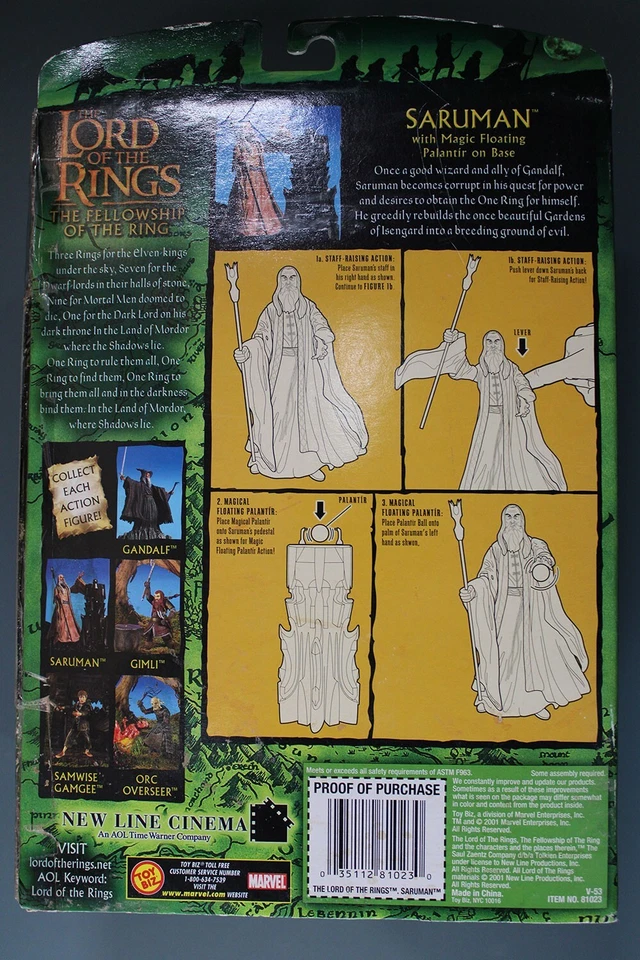El Señor de los Anillos Saruman con soporte Palantír y Orthanc | FotR | Toy Biz 2001 Foto 2 de 2