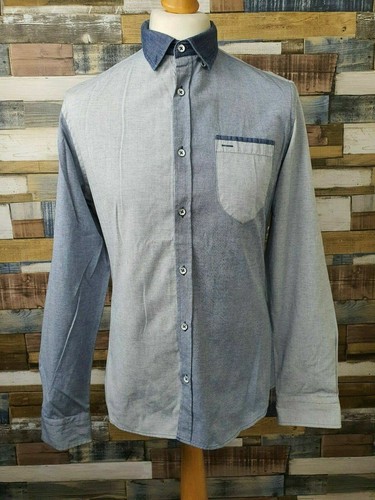 River Island Mens Blue Long Sleeved Casual Shirt Size M