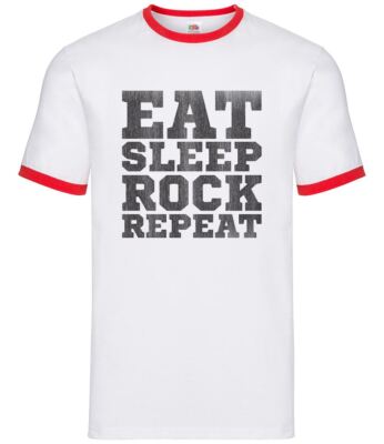 Eat Sleep Rock Repeat - Herren Klingeln - Musik Musik Musiker Band Progressive Roll