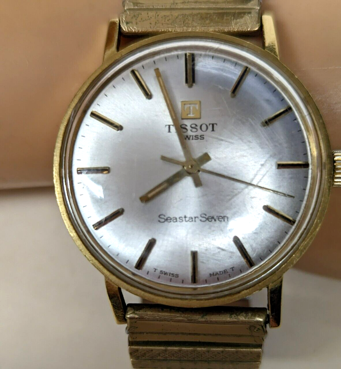 Vintage 18k Yellow Gold TISSOT Seastar Seven Wristwatch