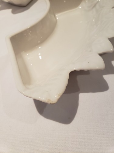 Vintage Miramar of California White Lazy Susan Set Leaf Edge No. 809 - Picture 8 of 8