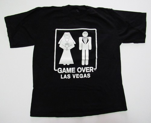 Game Over Getting Married Large T-Shirt Bride Groom Marriage Bachelor Party - Picture 2 of 3