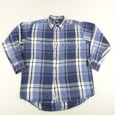 Vintage Levis Shirt Mens Small Blue White Plaid Flannel Button Up Outdoors 90s
