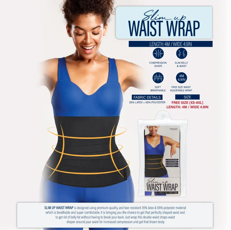 MAGIC COLLECTION SLIM UP WAIST WRAP (FREE SIZE, S-6XL)