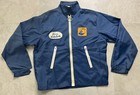 Vtg 70's Cap N Jac NAPA Auto Parts Logo Full Zip Navy Nylon Windbreaker Jacket L