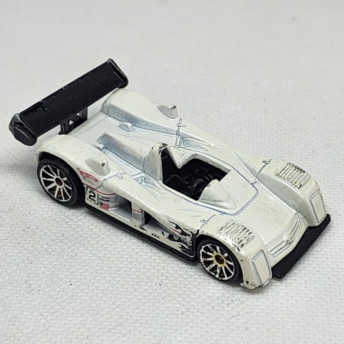 Vintage Hot Wheels Cadillac LMP Race Car White Chrome Rims 1/64 Loose 2000