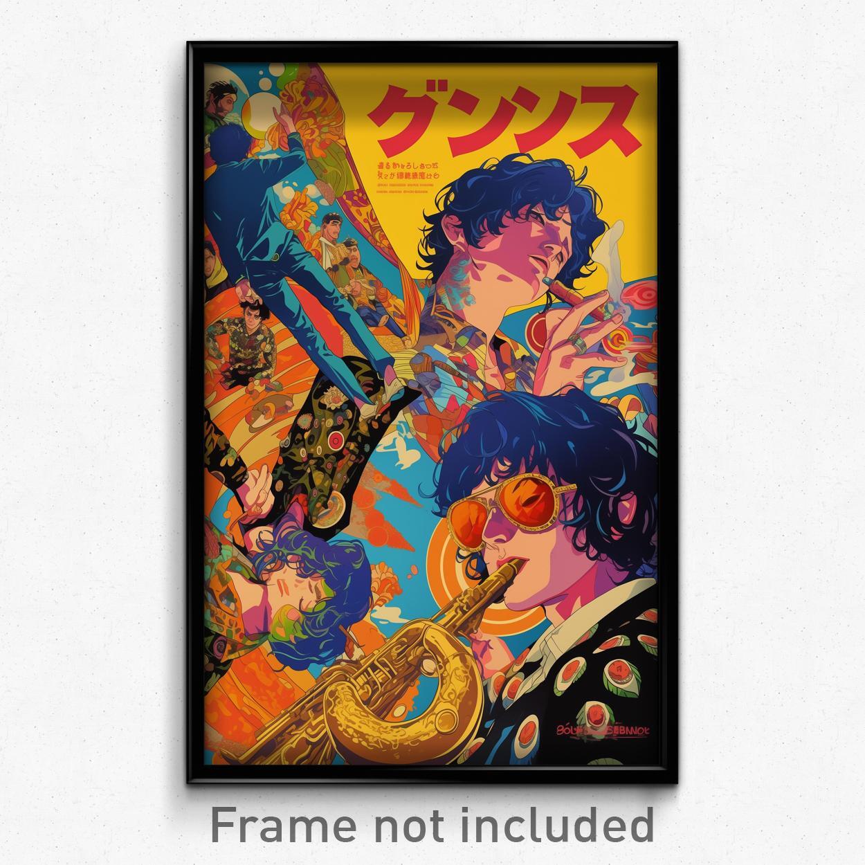 Vintage Spanish Psychedelic Movie Poster - Metallic Pizza Retro Art Print