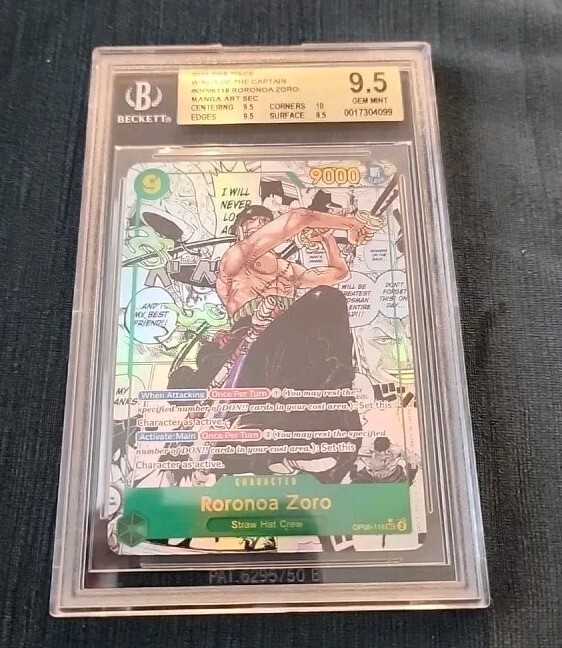 One Piece Card Game Japanese Wings Of The Captain RORONOA ZORO OP06-118 BGS 10