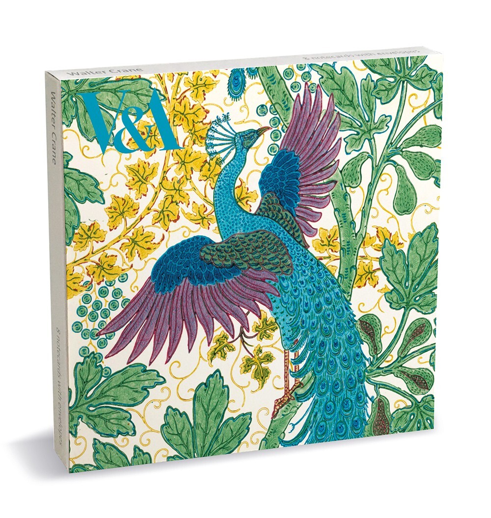 V&A Walter Crane Birds 8 Square Notecards Wallet