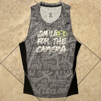 Under Armour Alter Ego Compression Tank Top Large Men Grey Heatgear 1384027-011