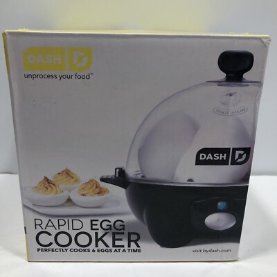 Rapid Egg Cooker by DASH DEC005BK~ 6 Egg Electric Poacher, Steamer, Boiler-Black