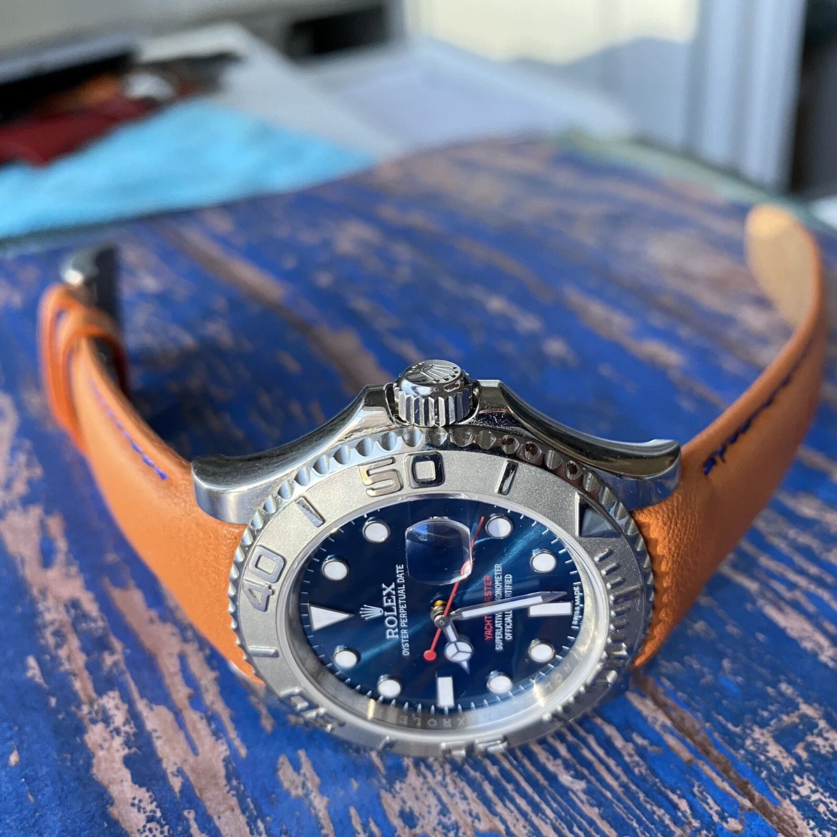 Rolex Yacht Master Straps - Nubuck Blue