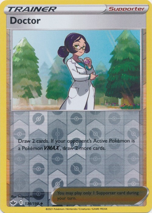 Reverse Holo Doctor 134/198 Chilling Reign Uncommon Pokemon TCG