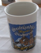 Kaffee-Tasse Glühwein-Becher mit Werbeaufdruck "Christkindles Markt Glühwein"