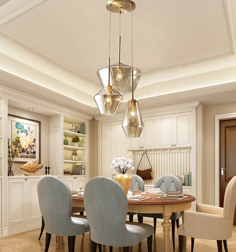 Champagne Gold 3 Heads Glass Shade 