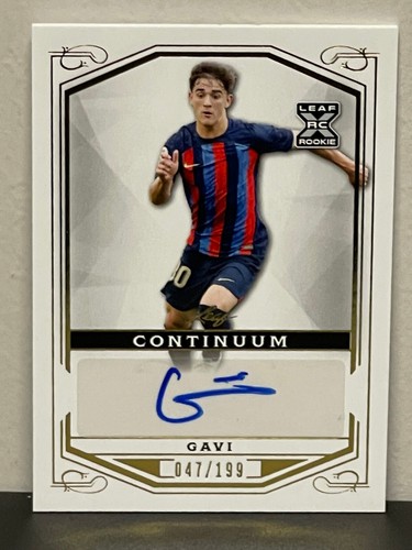 2022 Leaf Continuum Soccer GOLD GAVI First 1st ROOKIE AUTO # /199 RC Spain - Picture 5 of 10