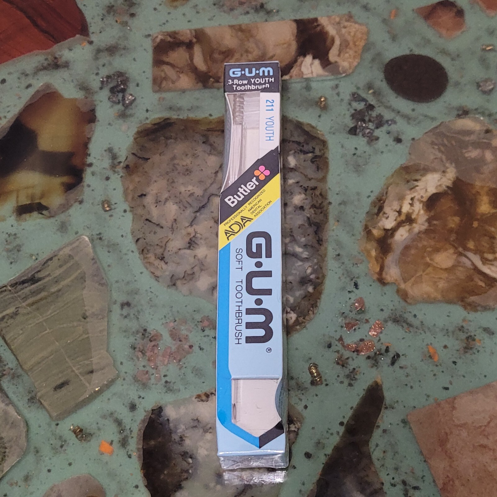 NOS Vintage Butler GUM Toothbrush #211 Youth Clear Soft Velv