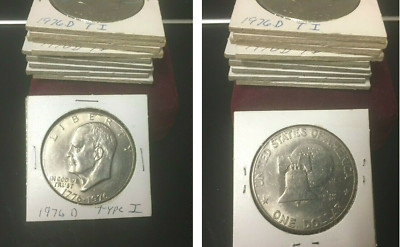1976-D Eisenhower IKE $1 Dollar US Coin Type 1 Bicentennial Thick Block Letters